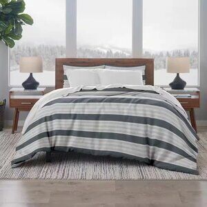 ELLA JAYNE HOME Stripe Linen & Cotton KING 3-Piece Duvet Set